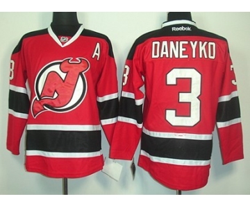 New Jersey Devils #3 Ken Daneyko Red With Black Jersey