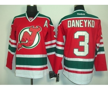 New Jersey Devils #3 Ken Daneyko Red With Green Jersey