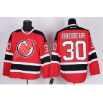 New Jersey Devils #30 Martin Brodeur Red With Black Jersey