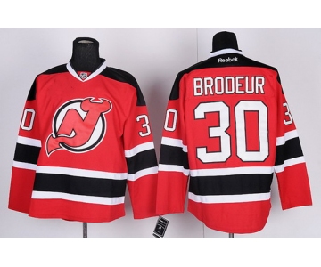 New Jersey Devils #30 Martin Brodeur Red With Black Jersey