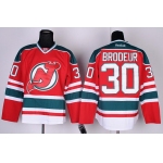 New Jersey Devils #30 Martin Brodeur Red With Green Jersey