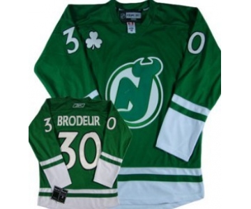 New Jersey Devils #30 Martin Brodeur St. Patrick's Day Green Jersey