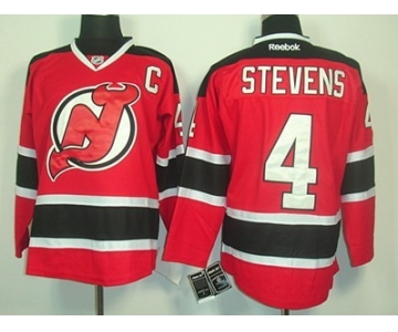 New Jersey Devils #4 Scott Stevens Red With Black Jersey