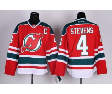 New Jersey Devils #4 Scott Stevens Red With Green Jersey