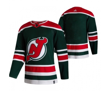 New Jersey Devils Blank Green Men's Adidas 2020-21 Reverse Retro Alternate NHL Jersey