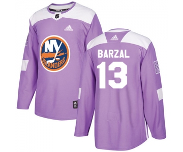 Adidas Islanders #13 Mathew Barzal Purple Authentic Fights Cancer Stitched NHL Jersey