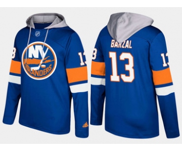 Adidas New York Islanders 13 Mathew Barzal Name And Number Blue Hoodie