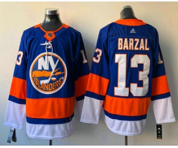 Men's New York Islanders #13 Mathew Barzal Blue Home 2017-2018 Hockey Stitched NHL Jersey