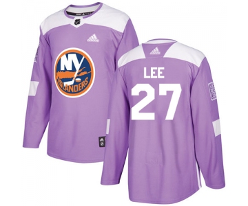 Adidas Islanders #27 Anders Lee Purple Authentic Fights Cancer Stitched NHL Jersey