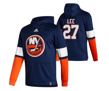 New York Islanders #27 Anders Lee Adidas Reverse Retro Pullover Hoodie Navy