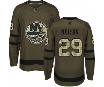 Adidas New York Islanders #29 Brock Nelson Green Salute to Service Stitched Youth NHL Jersey
