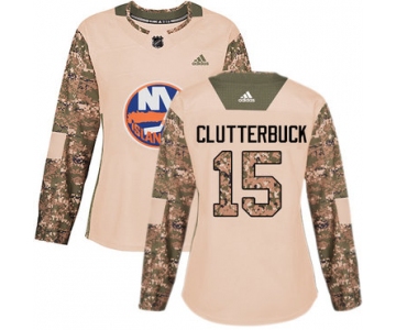 Adidas New York Islanders #15 Cal Clutterbuck Camo Authentic 2017 Veterans Day Women's Stitched NHL Jersey