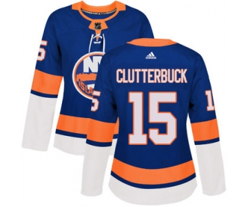 Adidas New York Islanders #15 Cal Clutterbuck Royal Blue Home Authentic Women's Stitched NHL Jersey