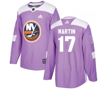 Adidas Islanders #17 Matt Martin Purple Authentic Fights Cancer Stitched NHL Jersey