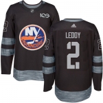 Adidas Islanders #2 Nick Leddy Black 1917-2017 100th Anniversary Stitched NHL Jersey