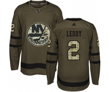 Adidas Islanders #2 Nick Leddy Green Salute to Service Stitched NHL Jersey