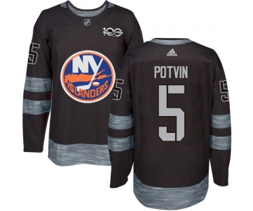 Adidas Islanders #5 Denis Potvin Black 1917-2017 100th Anniversary Stitched NHL Jersey