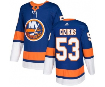 Adidas Islanders #53 Casey Cizikas Royal Blue Home Authentic Stitched NHL Jersey