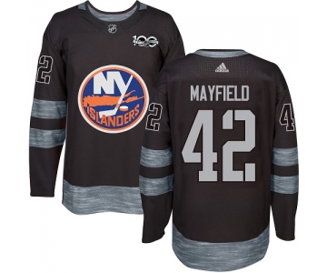 Men's New York Islanders #42 Scott Mayfield Adidas Black Authentic 1917-2017 100th Anniversary NHL Jersey