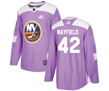 Men's New York Islanders #42 Scott Mayfield Adidas Purple Authentic Fights Cancer Practice NHL Jersey