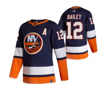 New York Islanders #12 Josh Bailey Navy Blue Men's Adidas 2020-21 Reverse Retro Alternate NHL Jersey