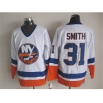 New York Islanders #31 Billy Smith White Throwback CCM Jersey