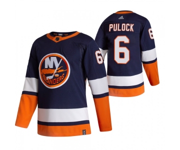 New York Islanders #6 Ryan Pulock Navy Blue Men's Adidas 2020-21 Reverse Retro Alternate NHL Jersey