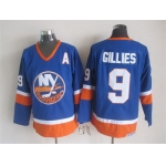 New York Islanders #9 Clark Gillies Light Blue Throwback CCM Jersey
