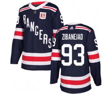 Adidas Rangers #93 Mika Zibanejad Navy Blue Authentic 2018 Winter Classic Stitched NHL Jersey