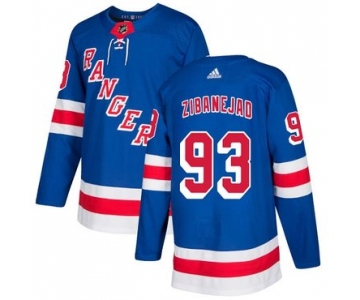 Adidas Rangers #93 Mika Zibanejad Royal Blue Home Authentic Stitched NHL Jersey