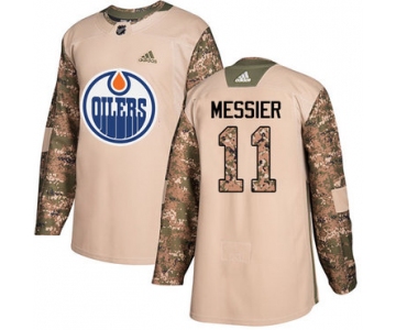 Adidas Edmonton Oilers #11 Mark Messier Camo Authentic 2017 Veterans Day Stitched NHL Jersey