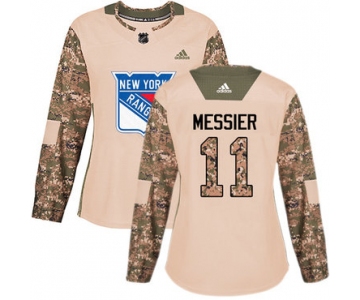 Adidas New York Rangers #11 Mark Messier Camo Authentic 2017 Veterans Day Women's Stitched NHL Jersey