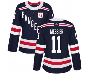 Adidas New York Rangers #11 Mark Messier Navy Blue Authentic 2018 Winter Classic Women's Stitched NHL Jersey