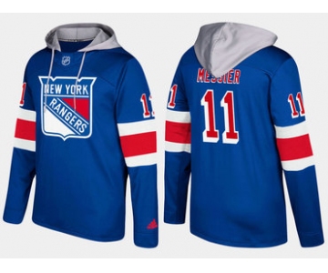 Adidas New York Rangers 11 Mark Messier Retired Blue Name And Number Hoodie