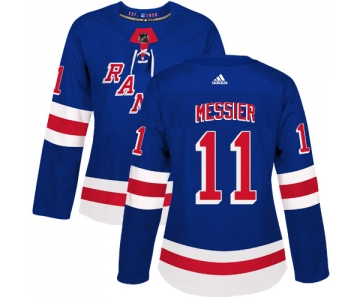 Adidas New York Rangers #11 Mark Messier Royal Blue Home Authentic Women's Stitched NHL Jersey