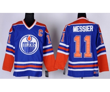 Edmonton Oilers #11 Mark Messier Royal Blue Throwback CCM Jersey