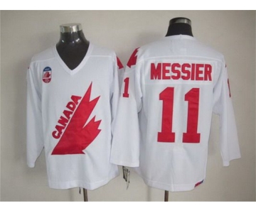 Men's Team Canada #11 Mark Messier 1991 Olympic White CCM Vintage