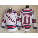 New York Rangers #11 Mark Messier 1993 White Throwback CCM Jersey