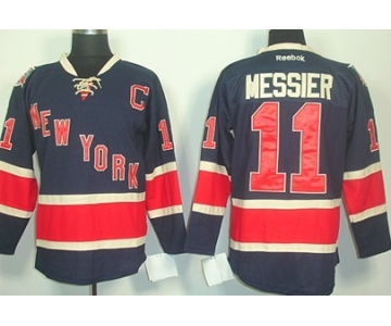 New York Rangers #11 Mark Messier Navy Blue Third 85TH Jersey