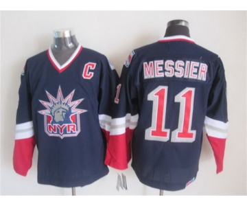 New York Rangers #11 Mark Messier Navy Blue Throwback CCM Jersey