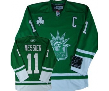 New York Rangers #11 Mark Messier St. Patrick's Day Green Jersey