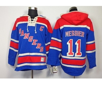 Old Time Hockey New York Rangers #11 Mark Messier Light Blue Hoodie