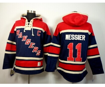 Old Time Hockey New York Rangers #11 Mark Messier Navy Blue Hoodie