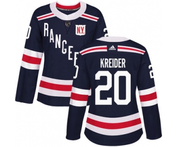 Adidas New York Rangers #20 Chris Kreider Navy Blue Authentic 2018 Winter Classic Women's Stitched NHL Jersey