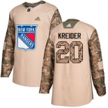 Adidas Rangers #20 Chris Kreider Camo Authentic 2017 Veterans Day Stitched NHL Jersey
