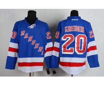 New York Rangers #20 Chris Kreider Light Blue Jersey
