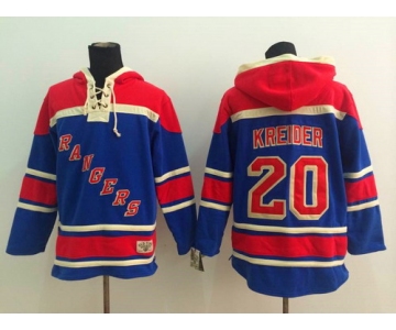 Old Time Hockey New York Rangers #20 Chris Kreider Light Blue Hoodie