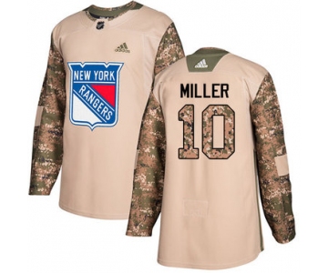 Adidas Rangers #10 J.T. Miller Camo Authentic 2017 Veterans Day Stitched NHL Jersey
