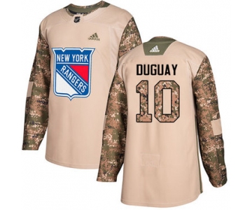 Adidas Rangers #10 Ron Duguay Camo Authentic 2017 Veterans Day Stitched NHL Jersey