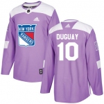 Adidas Rangers #10 Ron Duguay Purple Authentic Fights Cancer Stitched NHL Jersey